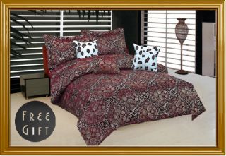 7pc Paisley Leopard Animal Print Jacquard Comforter Set Bedding King w 