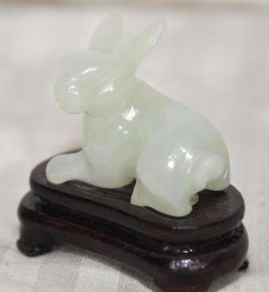 Vintage Chinese Carved Jade Animal Horse Cat Rabbit Figurine 