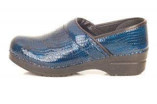 sanita dansko womens shoe the shoes feature shiny dark blue