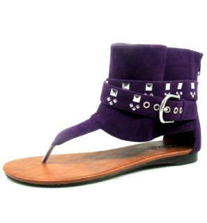 Womens Ankle Cuff Wrap Stud Gladiator Sandals Flats