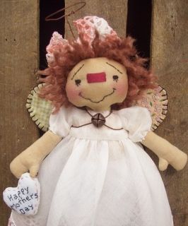 Primitive Raggedy Ann Doll Mothers Day Hankie Angel Unique Mothers Day 