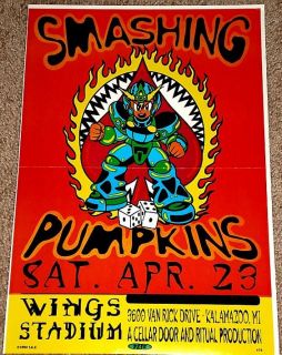 Smashing Pumpkins Wings Kalamazoo Michigan Concert Poster