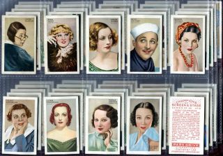 Tobacco Card Set Gallaher Champions of Screen Stage Film Stars 1934 