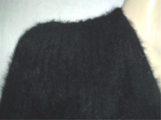   Fluffy Fuzzy Soft Hairy 70% Angora Needleworks Black Cropped Sweater M