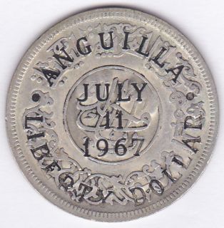 Anguilla 1967 Liberty Dollar C s Silver Yemen Riyal