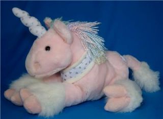 Animal Alley Pink Silver White Unicorn Horse Plush Toy