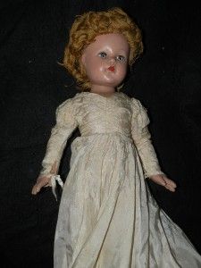 Vintage Efaneffanbee Anneshirley Composition Doll 21 Tall Yarn Hair 