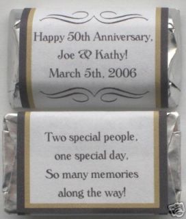 50th Golden Anniversary Party Favors Candy Wrappers