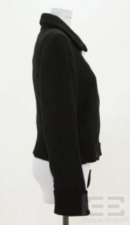Ann DEMEULEMEESTER Black Wool Zip Up Jacket Size 40