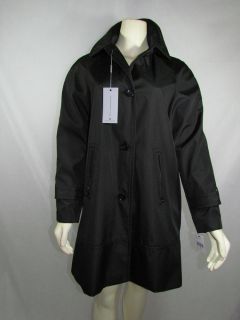 New Marc New York by Andrew Marc Womens Raincoat Trench Coat Black 