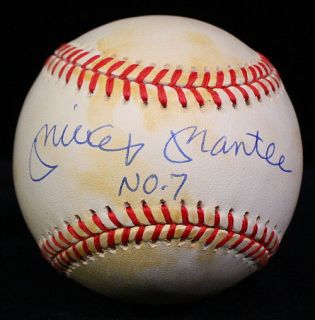 Mickey Mantle Signed Autographed  7 OAL Baseball Ball Yankees PSA 