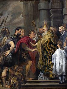 saint ambrose and emperor theodosius anthony van dyck