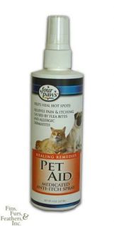 Pet Aid Anti Itch Spray for Dogs Cats Flea Allergies