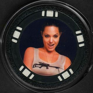 Set of 3 Angelina Jolie Poker Chip Card Guard Cover