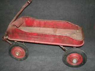 Vtg Antique Streak O Lite Childrens Toy Metal Wagon C 1930s Radio 