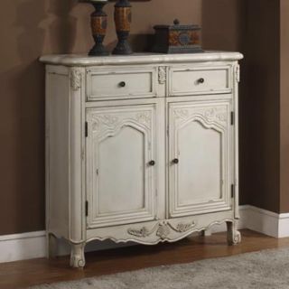 Antique White Distressed Decorative Console Table Chest Buffet