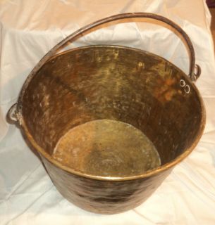 Large Vintage Antique Copper Brass Pot Kettle Cauldron