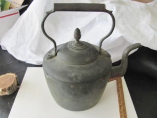 Antique Copper Tea kettle marked S.W.S. goose necked w/ a dovetailed 