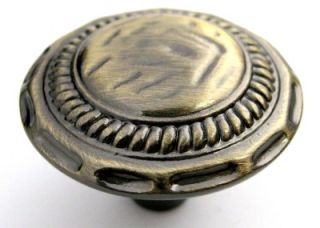 Braided Rope Sun Dial Antique Brass Cabinet Knob Pull