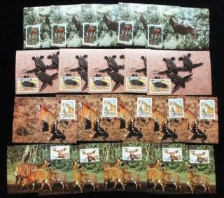 ZAIRE ANGUILLA GHANA LAOS TURTLE TIGER WILDLIFE X 20 FDC MAXI Cards 