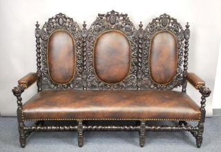 stunning antique louis xiii hunt style carved sofa a truly