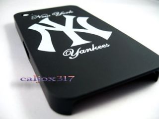 NY New York Yankees Black Hard Case Cover for iPhone 4 4G 4S