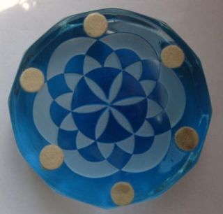 Vintage Multifaceted art Glass Paperweight From Estate Lot 8