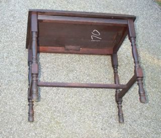 Antique Victorian Mahogany & Oak Wood Vanity Piano Bench   FINE