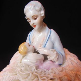 Antique Dresden Porcelain Fabris Capodimonte Mother Baby Breastfeeding 