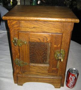 ANTIQUE PRIMITIVE COUNTRY KITCHEN WOOD ICE BOX STAND CABINET ART 