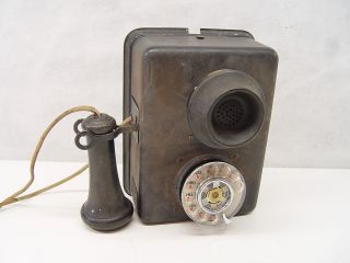 Antique Automatic Electric Wall Candlestick Telephone Parts Vintage 