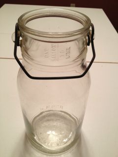 ANTIQUE CREAM JAR WITH HANDLE LARGE RARE CREAM JUG 1 GALLON GLASS WITH 