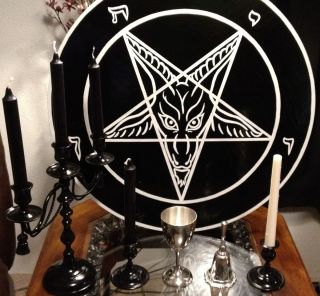   Altar kit and 24 Sigil of Baphomet Wooden Plaque Anton LaVey Satanism