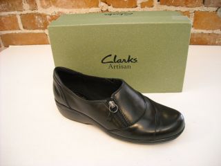 Clarks Artisan Maven Jade Black Side Zip Shoe 8 5 New