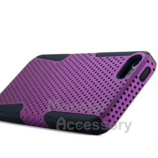 Purple Apex Hybrid Gel Hard Case Cover for Apple iPhone 5 5g 6th Gen 