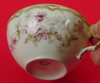 Antique Haviland Haviland Co Limoges Tea Cup Pink Orchids Dbl 