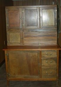 Antique Wooden Hoosier Cabinet Kitchen Hutch Local Pickup Only 18015 