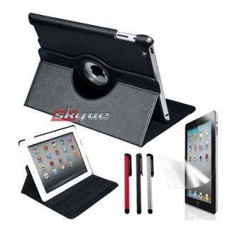   Rotating Leather Case Cover Stylus Kit for Apple iPad 2 WiFi 3G