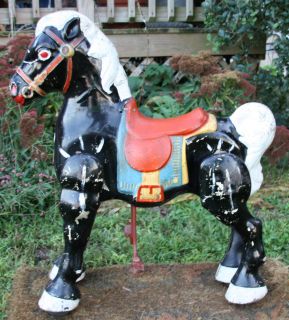 Vintage RARE Mobo Tin Metal Mobil Horse Ride on Toy 1940