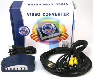 VGA SVGA PC MAC Computer TV RCA SVHS VCR LCD LED Plasma HDTV Converter 