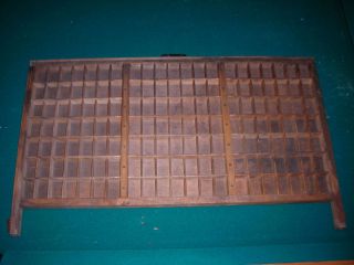 Antique Hamilton Wood Letterpress Printers Drawer Tray Shadowbox 32 