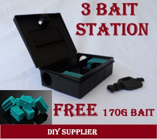 Mouse Bait Station with 170g Pre Baited Lockable with Key for Mice 
