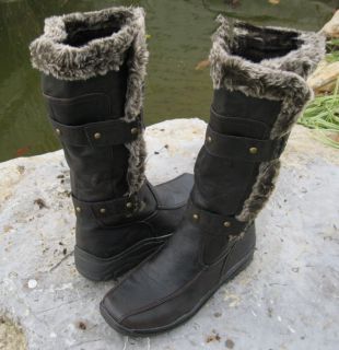   Faux Wool Fur Polar Boots Apres LAMO Sizes 6 10 Dark Brown