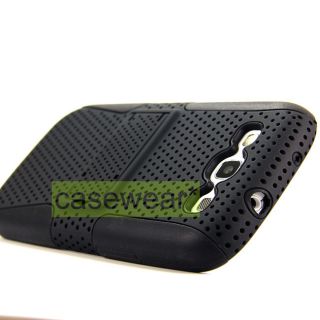 Black Apex + Kickstand Double Layer Hard Case Cover for Samsung Galaxy 
