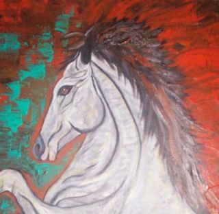 Original Abstract Horse Painting Custom Painted Ponies