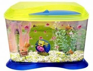 New Six Gal Spongebob Kids Fish Tank Kids Pet Suppies Yellow Jellyfish 
