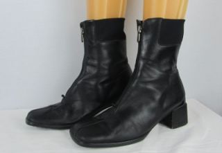 Womens Aquatalia Marvin K Black Leather Weatherproof Ankle Boots Size 