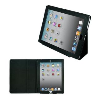 Black Kickstand Leather Case Cover for Apple iPad 2 2nd
