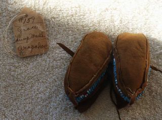 Mid 1900s Arapahoe Hide Beaded Baby Moccasins Wyoming