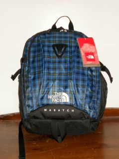 The North Face Wasatch II Backpack Blue Plaid New w Tags  
